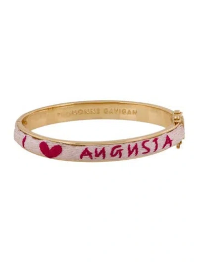 Pre-owned Mignonne Gavigan Thread "i Love Augusta " Hinged Bangle Bracelet, 7" In Multi