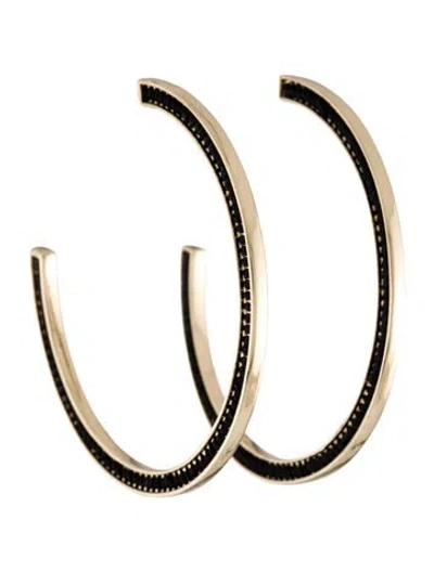 Pre-owned Mignonne Gavigan Thread Mini Skinny Fiona Hoop Earrings In Black