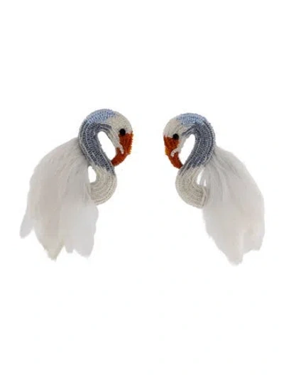 Pre-owned Mignonne Gavigan Vead & Father Swan Drop Earrings In Multi