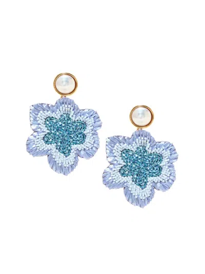 Mignonne Gavigan Women's Aamir 14k-gold-plated & Mixed-media Flower Drop Earrings In Light Blue
