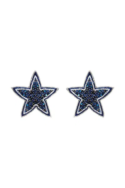 Mignonne Gavigan Women's Beaded Star Stud Earrings In Navy Blue