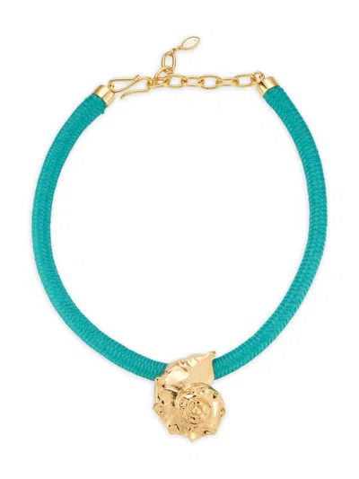Mignonne Gavigan Women's Concha 14k-gold-plated Cord Necklace In Blue