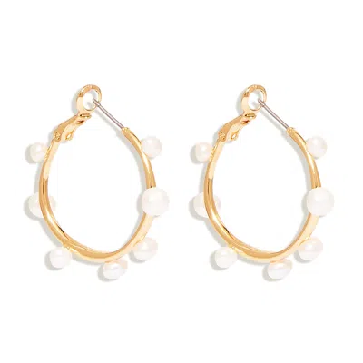 Mignonne Gavigan Women's Gold / White Mini Isla Pearl Hoop In Multi