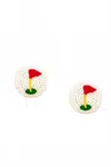 Mignonne Gavigan Women's Golf Ball Stud Earrings In White In White
