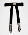 Mignonne Gavigan Women's Hampton Velvet And Crystal Bow Barette In Black In Black