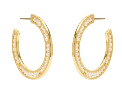 Mignonne Gavigan Women's Lux Betty Hoops Earrings In Gold/ White Pearl