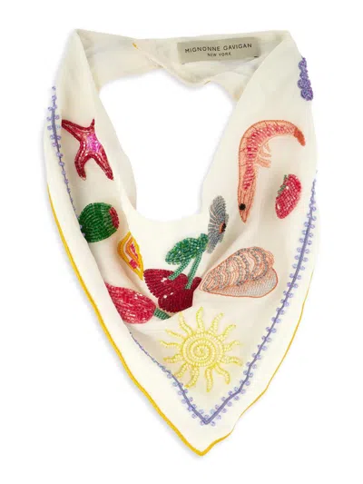 Mignonne Gavigan Women's Mariela Beaded Bandana In Pink