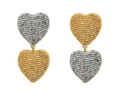 Mignonne Gavigan Women's Mini Heart Breaker Drop Earring In Silver/gold In Metallic