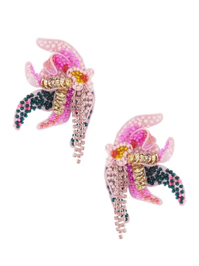 Mignonne Gavigan Women's Rubi Beaded Flower Stud Earrings In Orange
