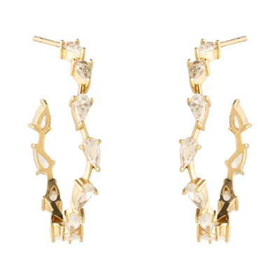 Mignonne Gavigan Women's Silver / Neutrals / Gold Worth Crystal Hoops In Multi