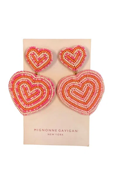 Mignonne Gavigan Women's Vivi Heart Drop Earrings In Pink/red In Multi