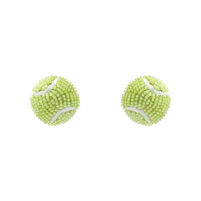 Mignonne Gavigan Women's Yellow / Orange Tennis Studs In Green