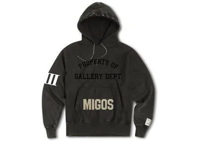 Pre-owned Migos Men's  X Gallery Dept. For Culture Iii Yrn Hoodie In Washed Black