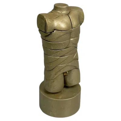Pre-owned Miguel Berrocal Spanish Nickel-plated Metal Sculpture Mini David By , 1968-70 In Brown