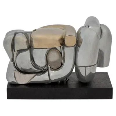 Pre-owned Miguel Ortiz Berrocal 1960s  "la Mini Maria" Nickel-plated Metal Puzzle Sculpture In Gray