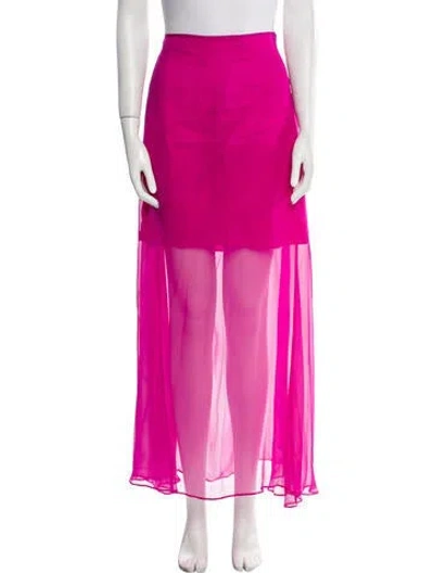 Pre-owned Miguelina Bateau Neckline Midi Length Dress In Pink