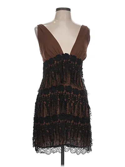 Pre-owned Miguelina Cocktail Dress In Brown