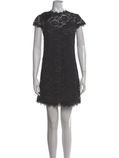 Pre-owned Miguelina Crew Neck Mini Dress In Gray