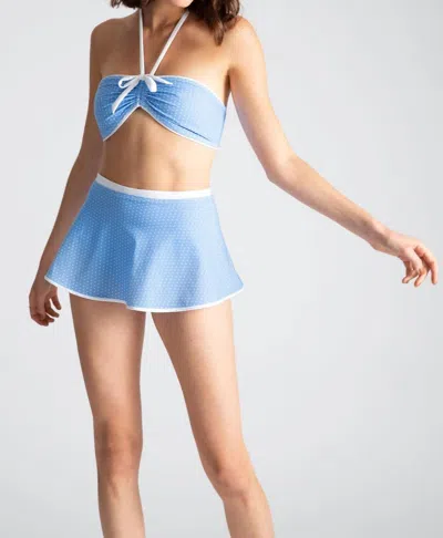 Miguelina Dory Swiss-dot Bikini Set In Blue