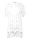 Miguelina Elle Lace-panel Mini Dress In White