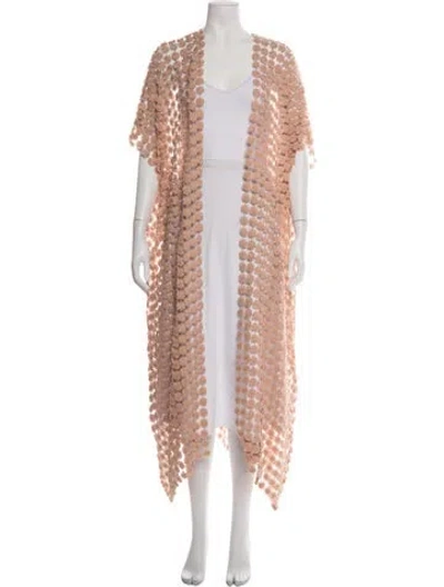 Pre-owned Miguelina Lace Pattern Cape In Pink