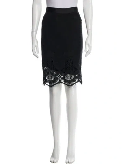 Pre-owned Miguelina Lace Pattern Knee-length Skirt In Blue