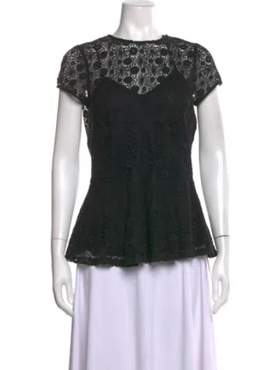 Pre-owned Miguelina Lace Pattern Long Dress In Black