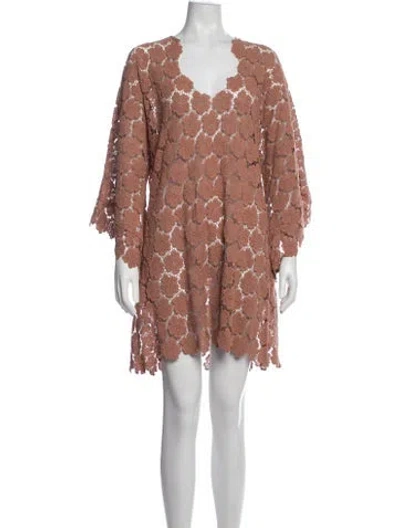 Pre-owned Miguelina Lace Pattern Mini Dress W/ Tags In Multicolor