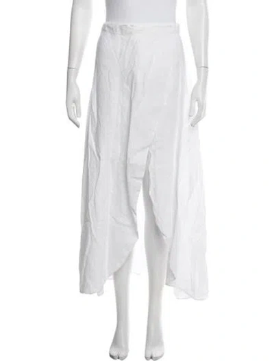 Pre-owned Miguelina Linen Long Skirt In Blue