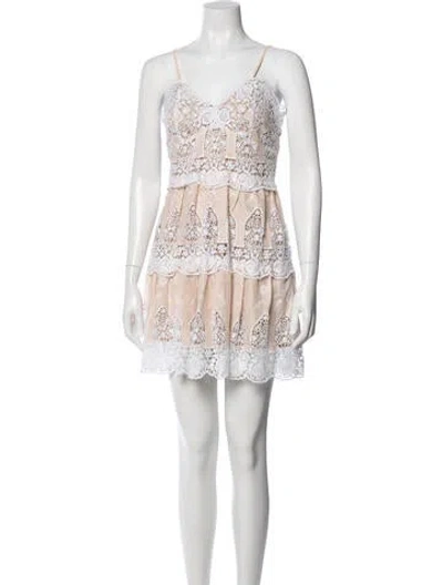 Pre-owned Miguelina Linen Mini Dress In Neutral