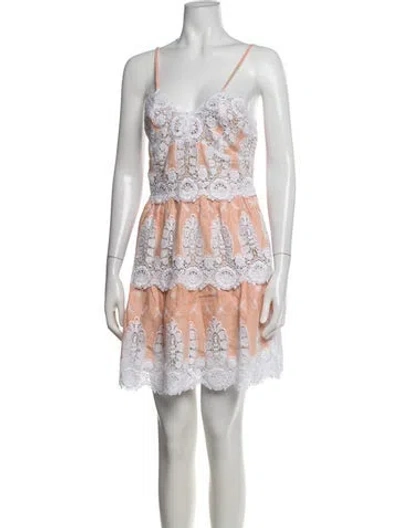 Pre-owned Miguelina Linen Mini Dress In Purple