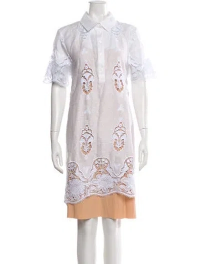 Pre-owned Miguelina Linen Mini Dress W/ Tags In White