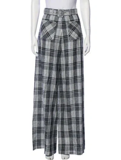 Pre-owned Miguelina Linen Wide Leg Pants W/ Tags In Gray