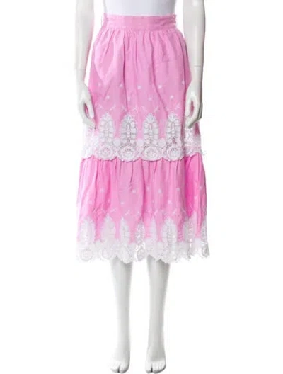 Pre-owned Miguelina Midi Length Skirt In Multi