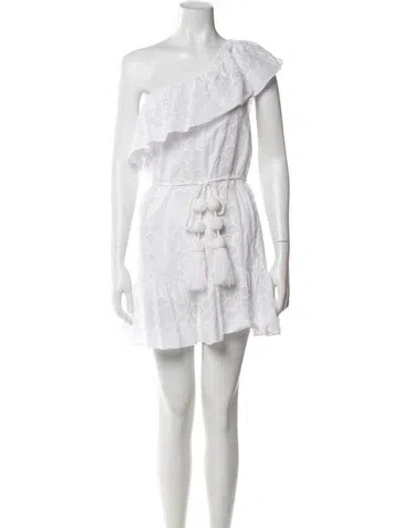 Pre-owned Miguelina One-shoulder Mini Dress In White