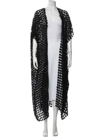 Pre-owned Miguelina Patterned Sweater In Black