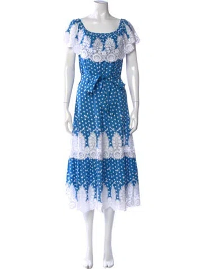 Pre-owned Miguelina Polka Dot Print Long Dress In Multi