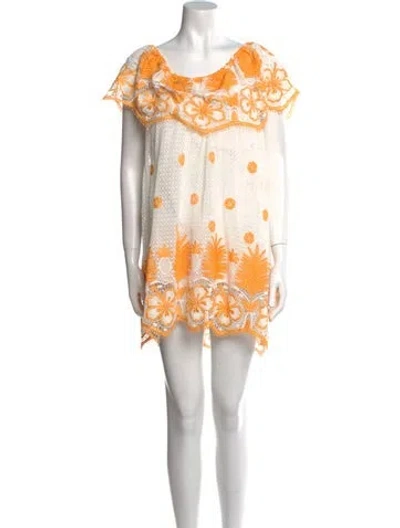 Pre-owned Miguelina Printed Mini Dress In Multi