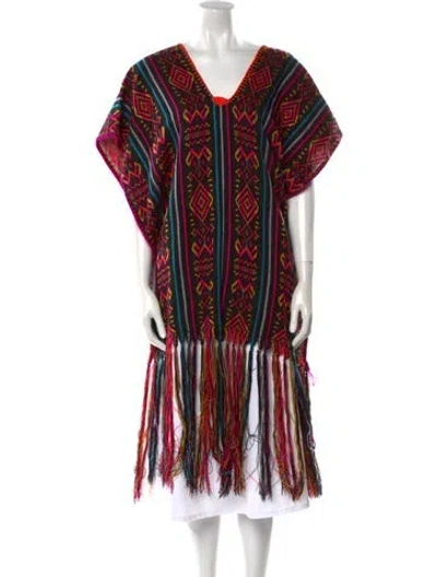 Pre-owned Miguelina Printed V-neck Sweater In Black