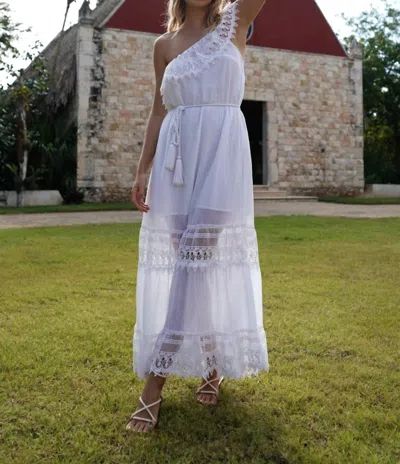 Miguelina Rezina Gauze Dress In Pure White