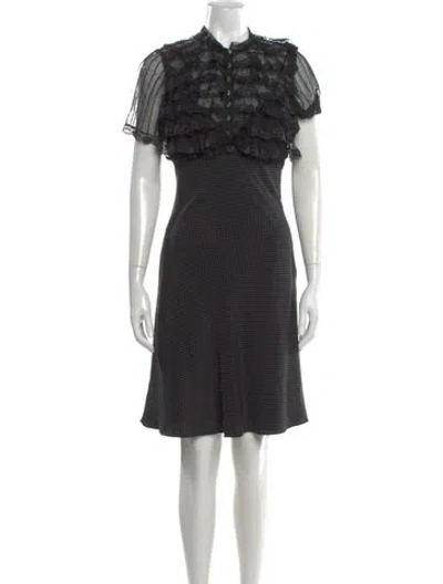 Pre-owned Miguelina Silk Knee-length Dress In Black