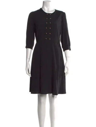 Pre-owned Miguelina Silk Knee-length Dress In Black