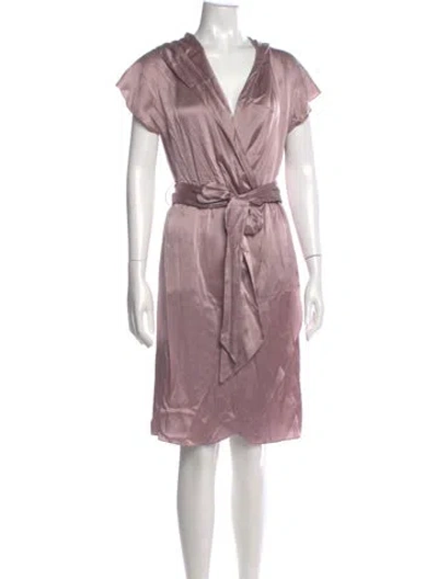 Pre-owned Miguelina Silk Knee-length Dress In Pink