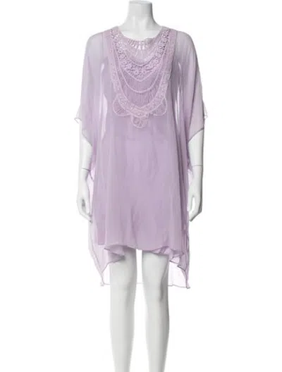 Pre-owned Miguelina Silk Lounge Set In Purple