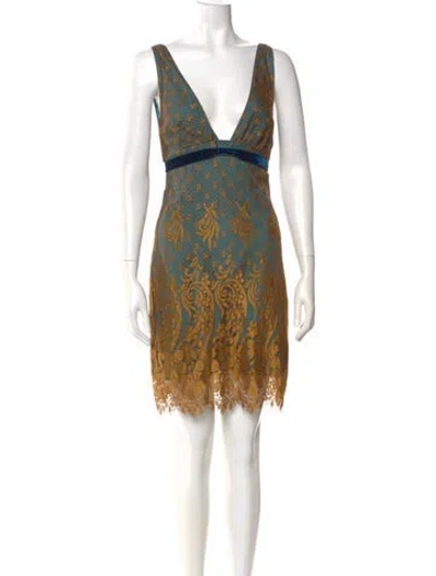 Pre-owned Miguelina Silk Mini Dress In Brown
