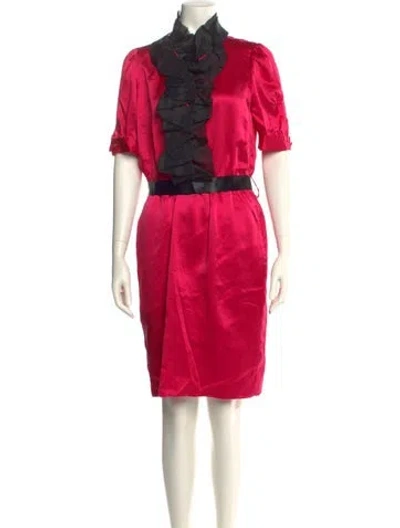 Pre-owned Miguelina Silk Mini Dress In Pink