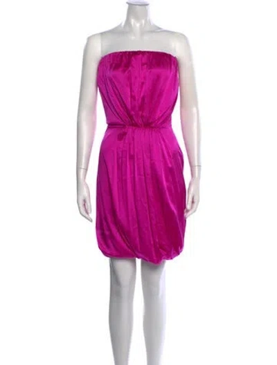 Pre-owned Miguelina Silk Mini Dress In Pink