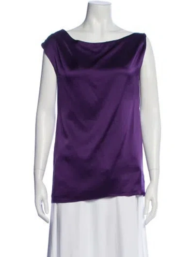 Pre-owned Miguelina Silk Mini Dress In Purple