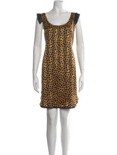 Pre-owned Miguelina Silk Mini Dress In Yellow