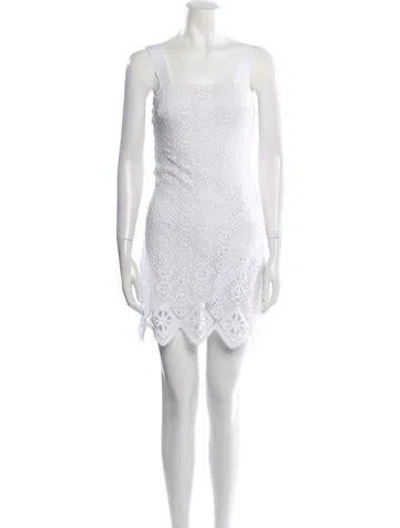 Pre-owned Miguelina Square Neckline Mini Dress W/ Tags In White